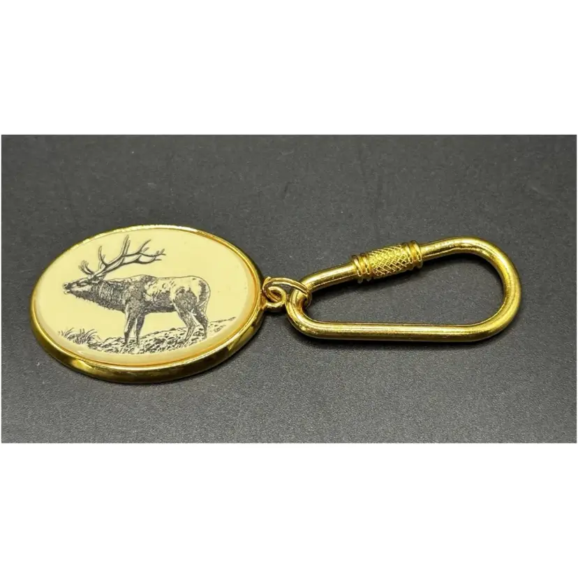 Barlow Key Chain Deer/Elk Engraved On Back Artwork By Jim Kasper