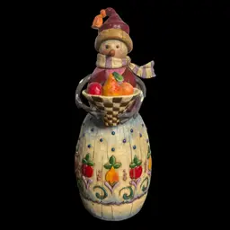 🦜 Early Bird Special 🦜 Jim Shore 2003 “Winter’s Bounty” Snowman Figurine 9.5”