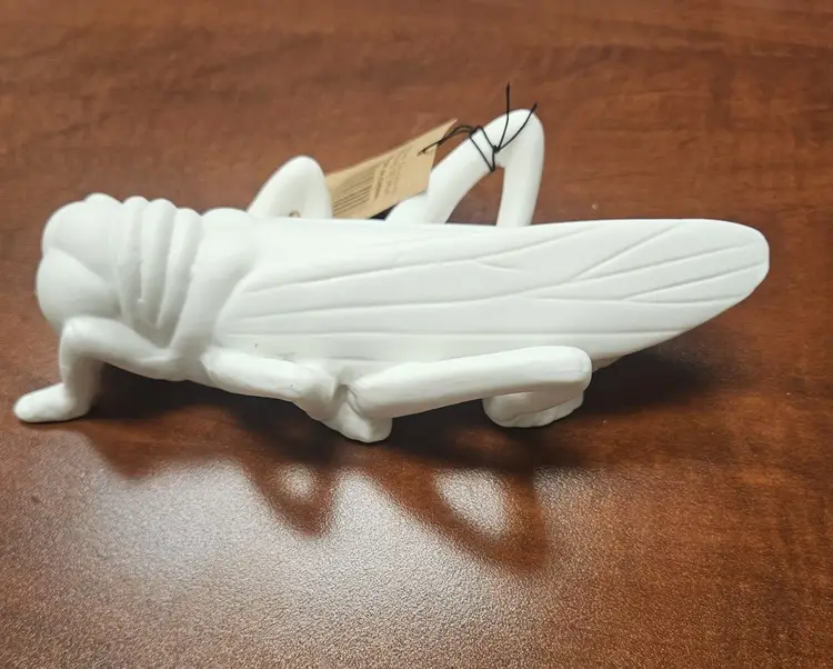Grasshopper White Bisque Figurine