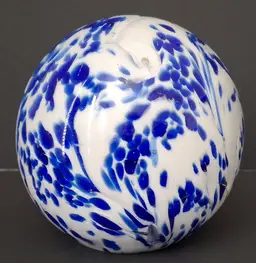 #01 Vintage Colbalt Blue and White Speckled Swirl 4 Inch Paperweight