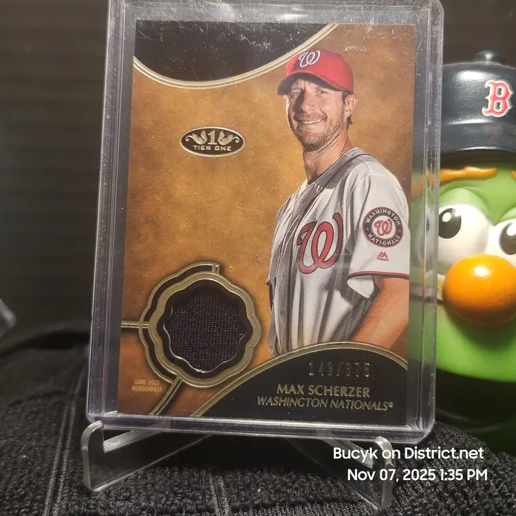 2019 Topps Tier One Relic - Max Scherzer Washington Nationals 143/375
