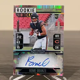 2024 Contenders Rome Odunze RC 22/23 On Card Auto Cracked Ice Chicago Bears