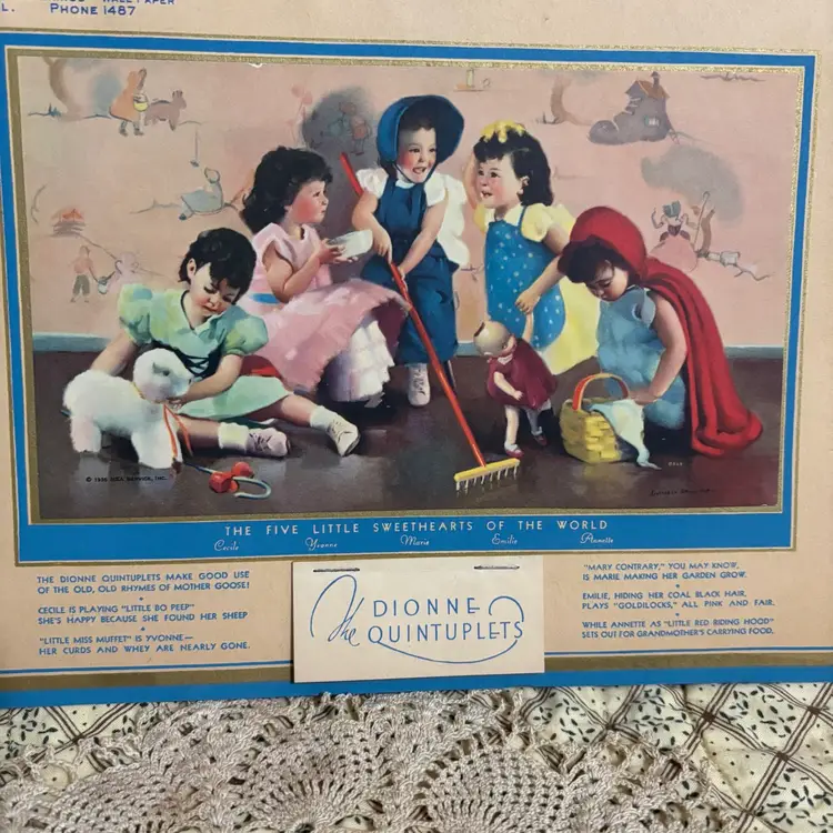 #4- 1938 Dionne Quintuplets Advertising Calendar