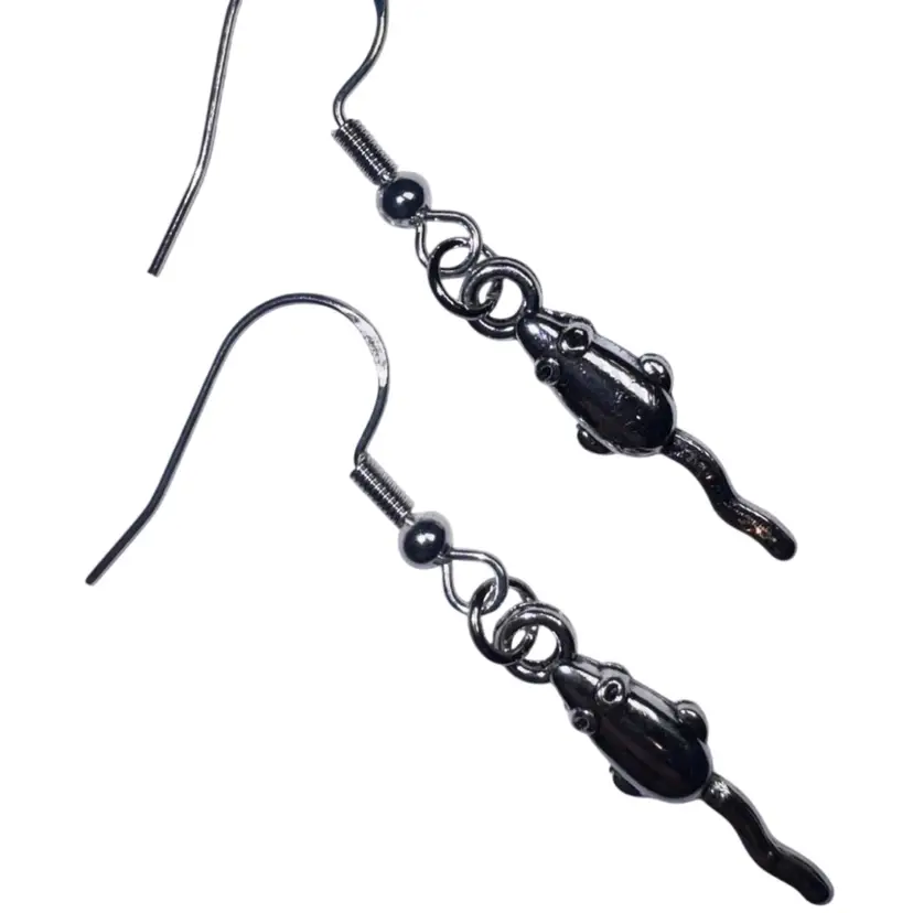 Mouse or Mice Shaped Charm Handmade Dangle/Fishhook Earrings