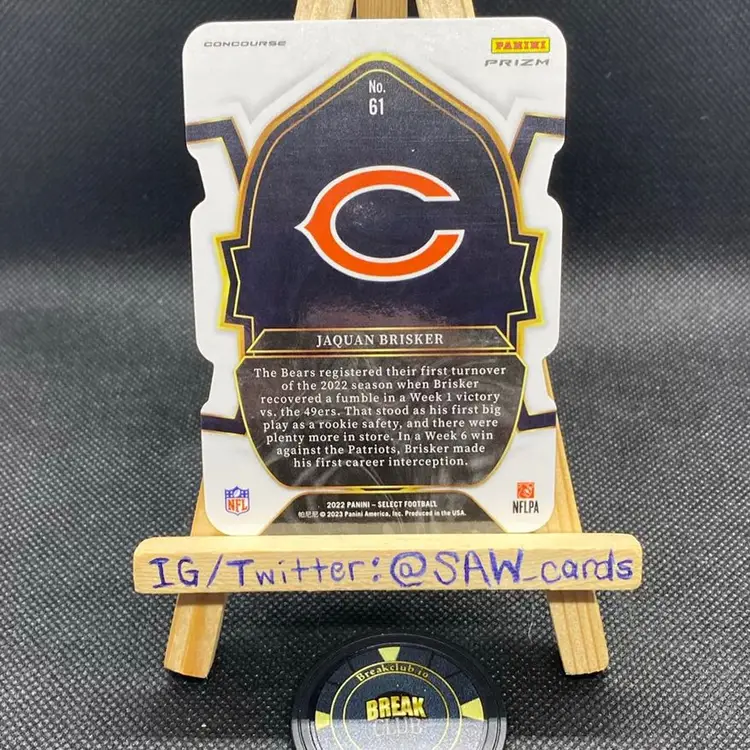 Jaquan Brisker 2022 Select Silver Concourse Die-Cut Chicago Bears
