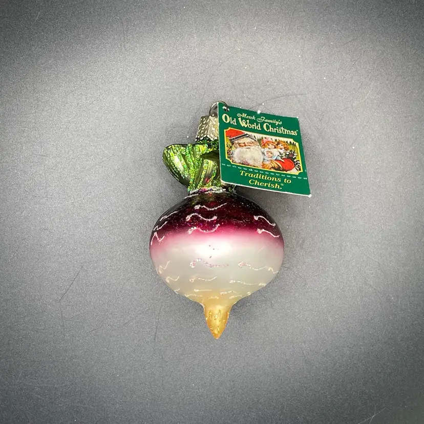Old World Christmas Turnip Glass Hanging Ornament Vintage Farm Vegetable NWT