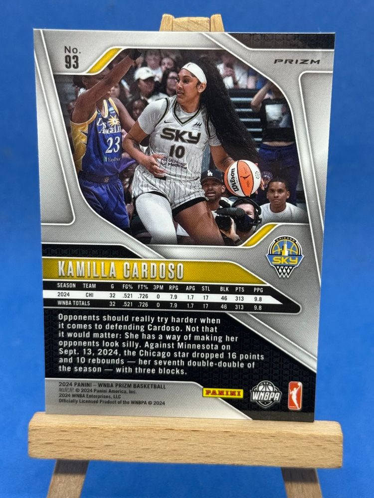 2024 WNBA Prizm Kamilla Cardoso RC #93 Blue Velocity Chicago Sky A28