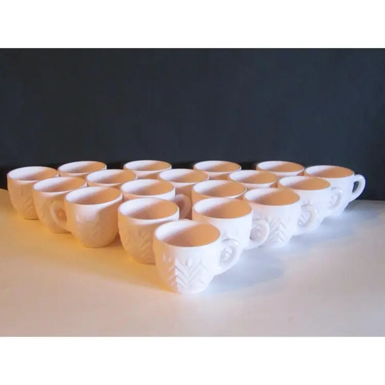 Shell Pink Milk Glass Punch Cup Replacements, by JEANNETTE GLASS, Vintage