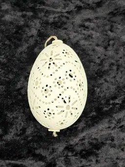 Hand-Carved Real Goose Egg Shell Ornament