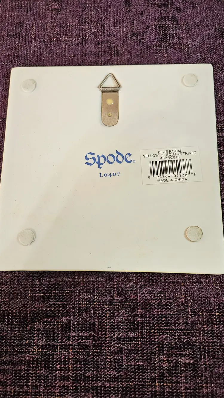 Spode, blue room, yellow, n blue six inch.Square trivet