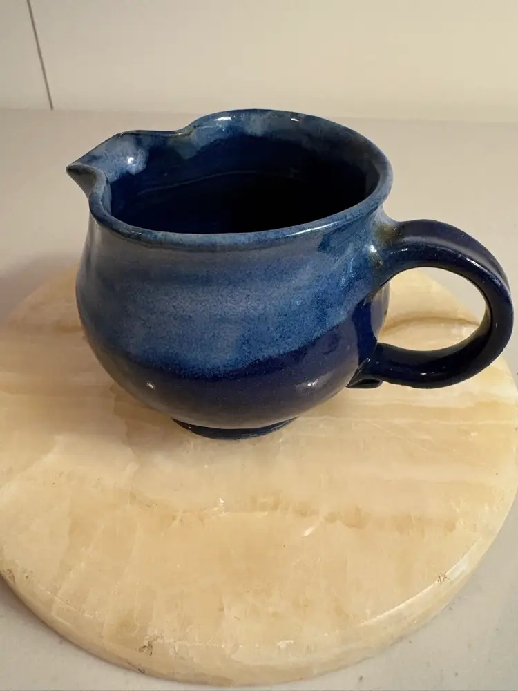 Pretty Little Blue Pottery Pitcher