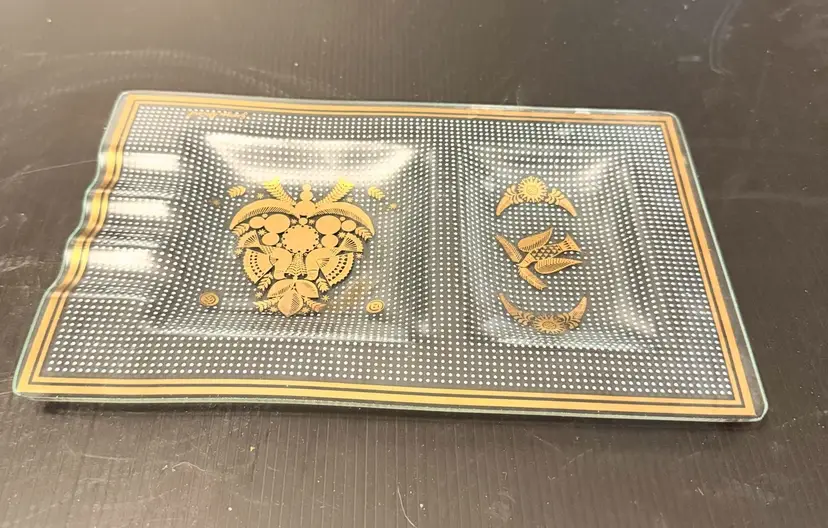 Georges Briard Vintage Turtledove Pattern Ashtray And Trinket Holder