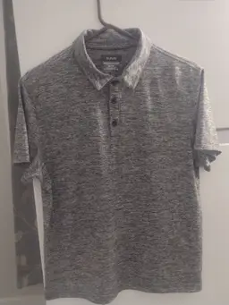 Alfani Gray Textured Polo Shirt Size Medium.