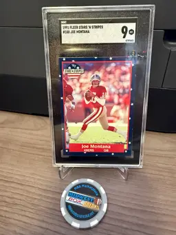 Joe Montana 1991 Fleer Stars N' Stripes SGC 9