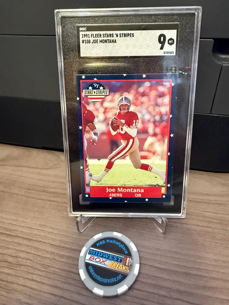 Joe Montana 1991 Fleer Stars N' Stripes SGC 9