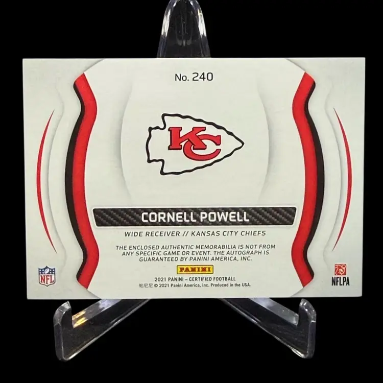 CORNELL POWELL 2021 CERTIFIED #240 FRESHMAN PINK RPA ROOKIE RC AUTO 84/299 Kansas City Chiefs