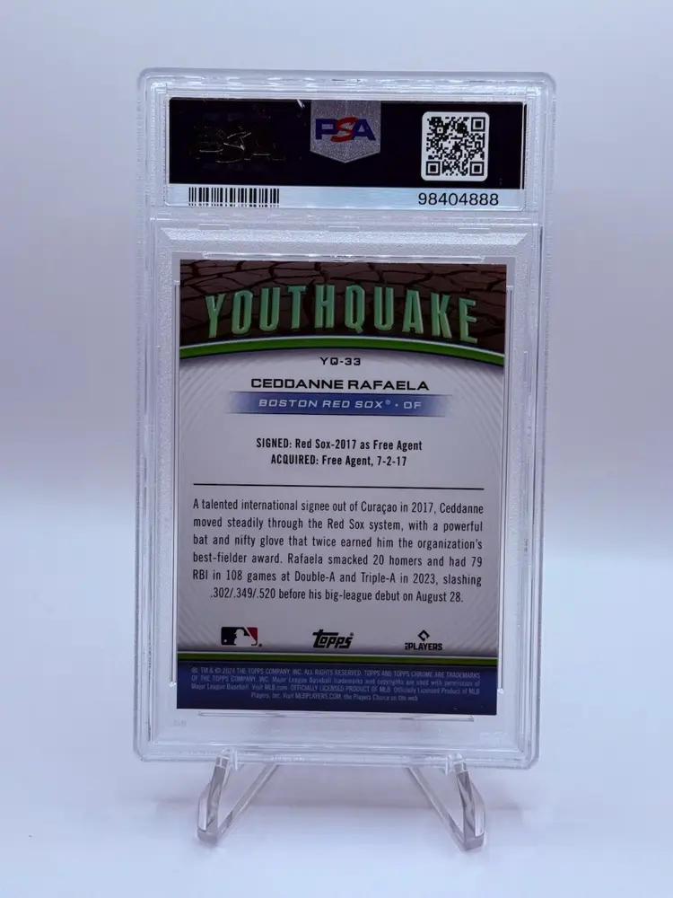 2024 Topps Chrome Ceddanne Rafaela  RC Youthquake Red Sox #YQ33 PSA 9