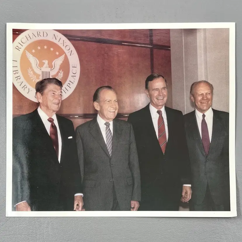 Richard Nixon Library & Birthplace Collector Series Photo Reagan Bush Ford 1990