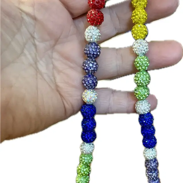 Handmade 18 In Rainbow Bling Necklace