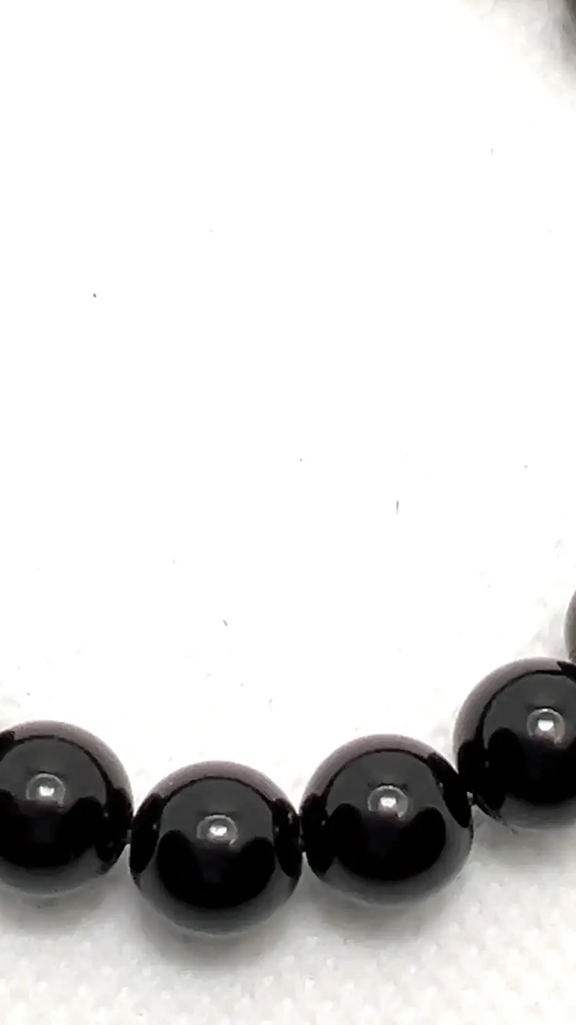 Black Obsidian 8mm Beads.  7” Stretch Bracelet Jewelry