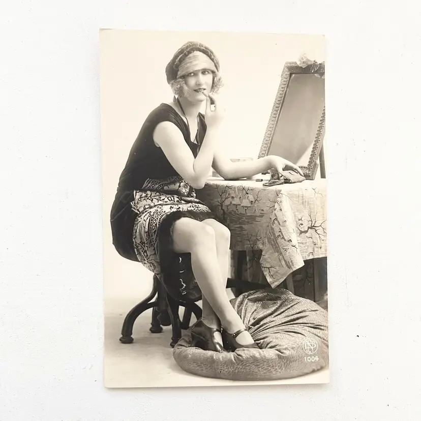 Risque Postcard 1920s Vintage Photo French Woman B&W By Papeteries d Levallois-Clichy