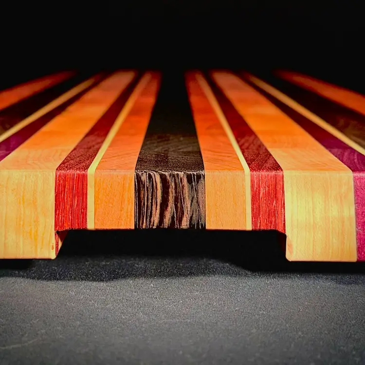 End-grain, multiple species, butcher block cutting board