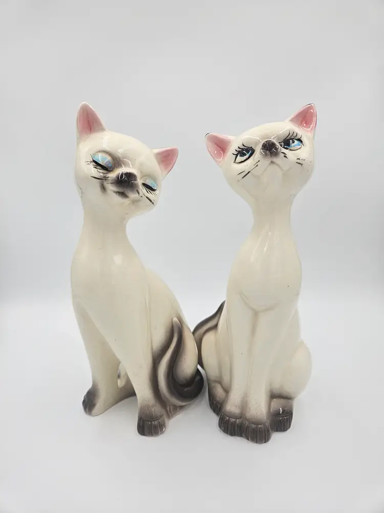 Siamese Cat Figurines Made in Japan Set of 2