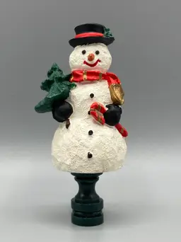 Vintage Holiday Snowman Lamp Finial