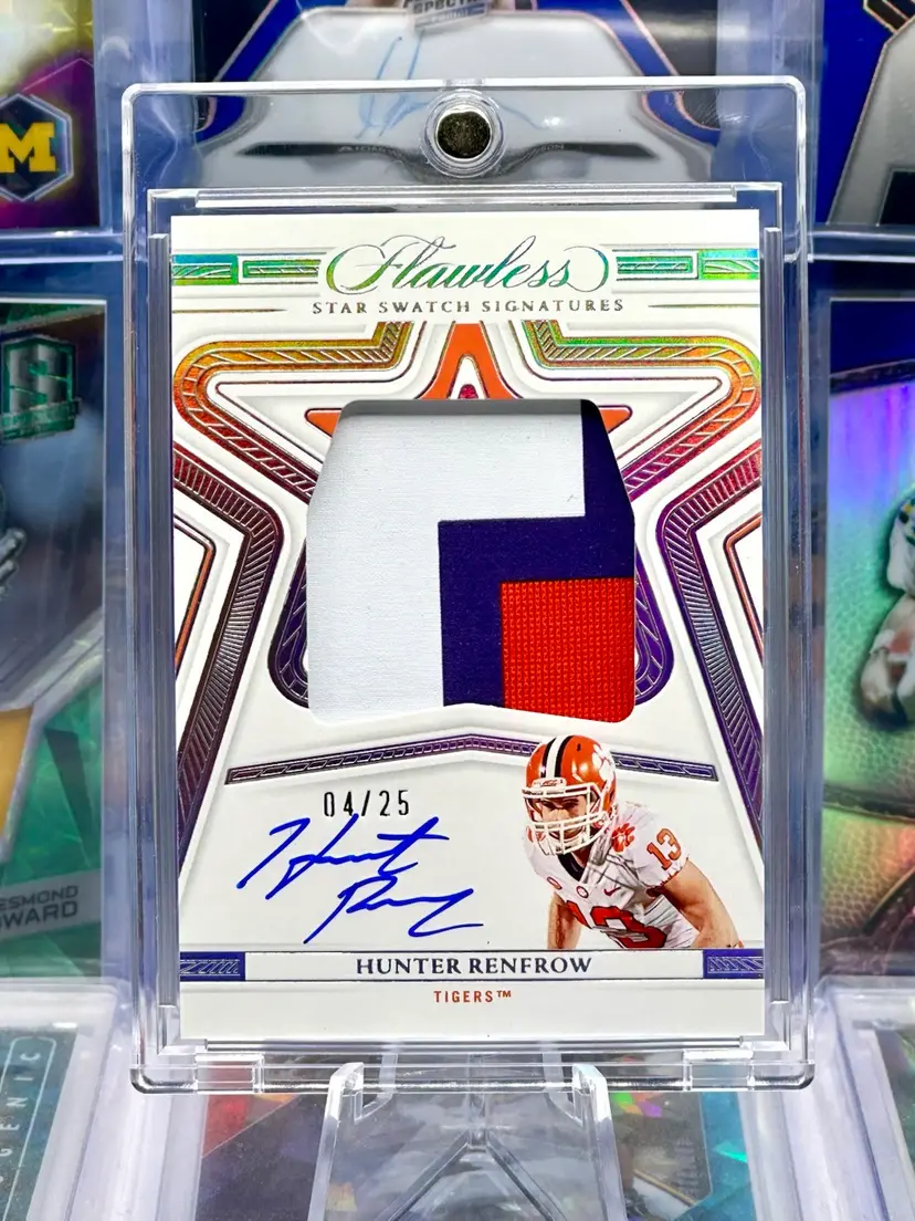 Hunter Renfrow 2023 Flawless /25 AUTO Autograph ON CARD Jersey Patch SP Clemson Tigers