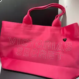VS Hot Pink Sateen With Silver Embellishments Tote