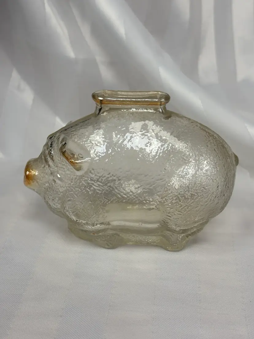 Vintage Anchor Hocking Company Carnival Depression Glass Piggy Bank