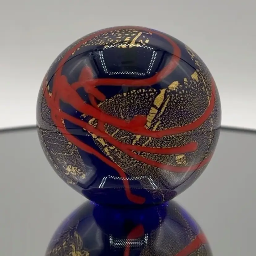 RWB - Vintage Partylite 1999 Glass Paperweight