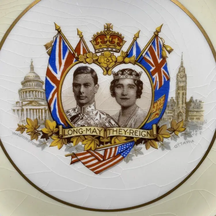 #2702 Commemorative Plate King George VI Queen Elizabeth by Pareek Johnson Bros 1939