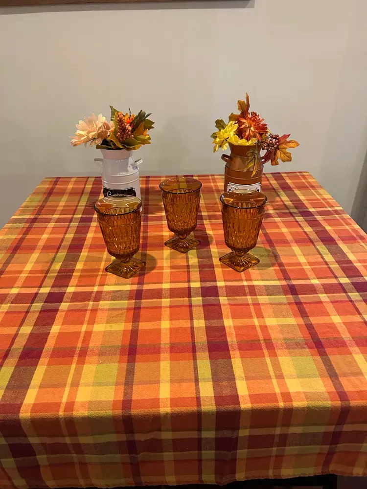 Vintage Indiana Amber Glass Goblets Set Of 3 Mt Vernon Pattern