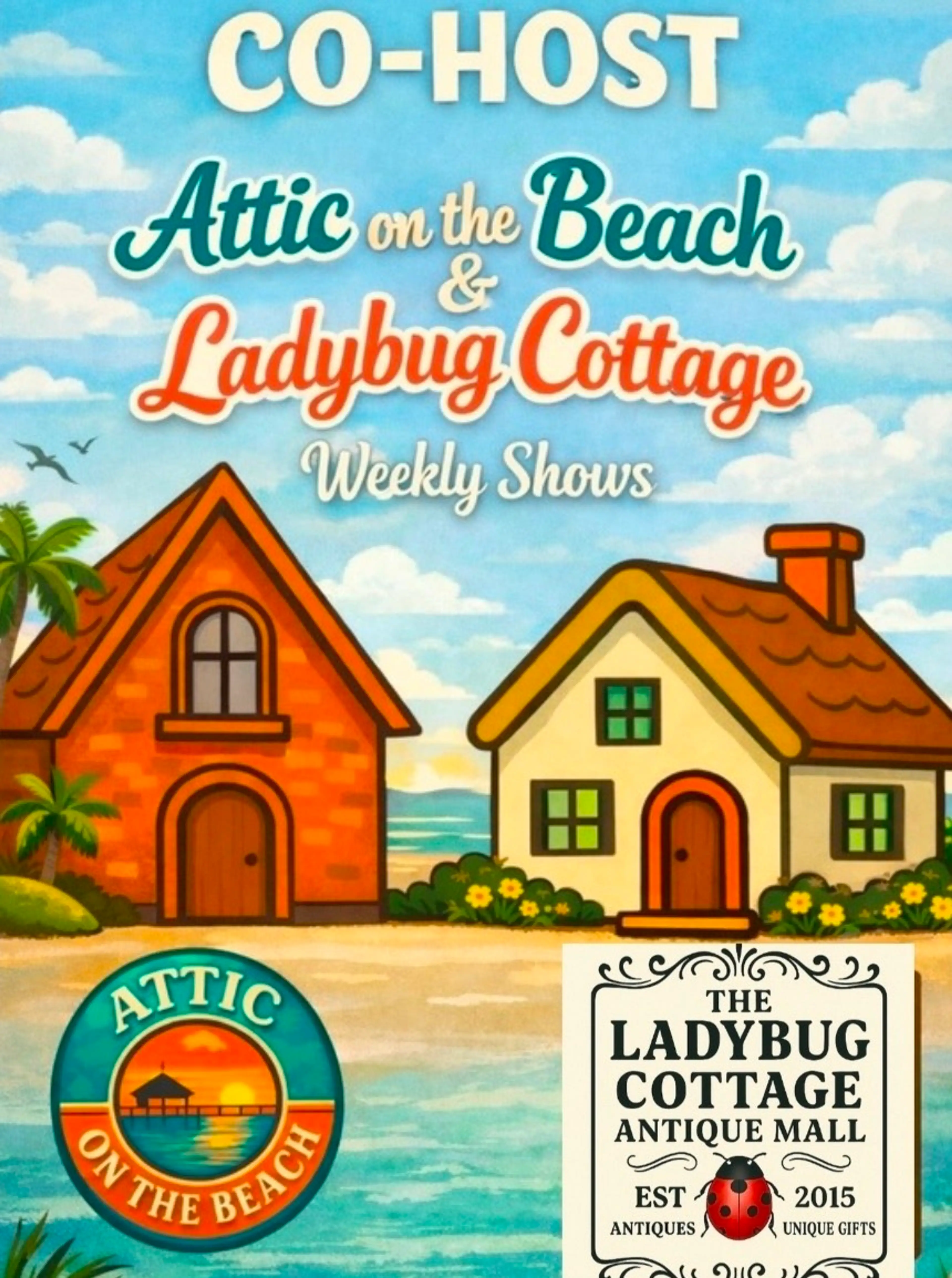 🐬🐞Attic On The Beach & Ladybug Cottage🐞🐬