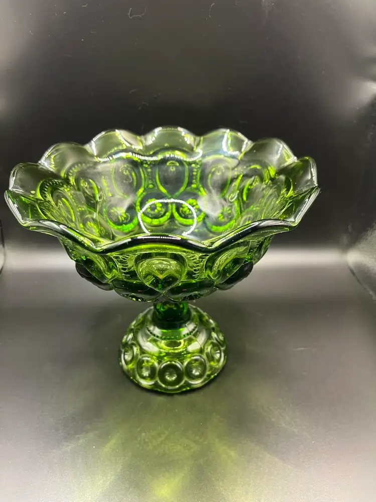 Vintage Green Moon And Stars Compote