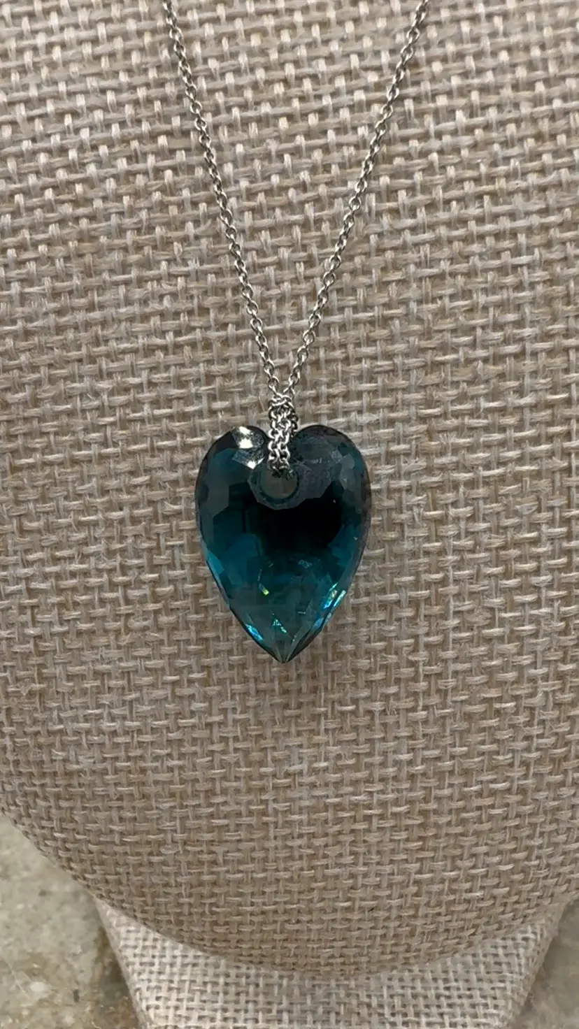 Swarovski Nectar Indicolite Necklace & Earrings Set Marked