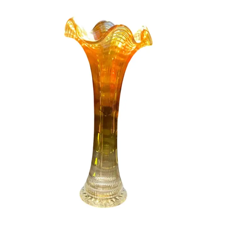 Imperial Carnival Glass Marigold Swung Vase