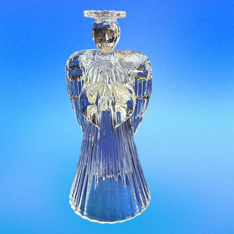 Praying Angel Crystal Clear Candle Holder