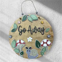 Wooden Go Away Sign