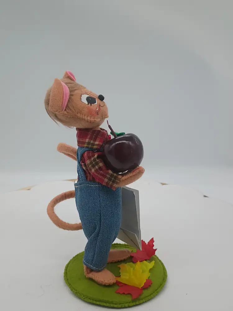 Annalee Harvest Fall Autumn 6"  Apple Picking Boy Mouse 350416 2016 New without Tag