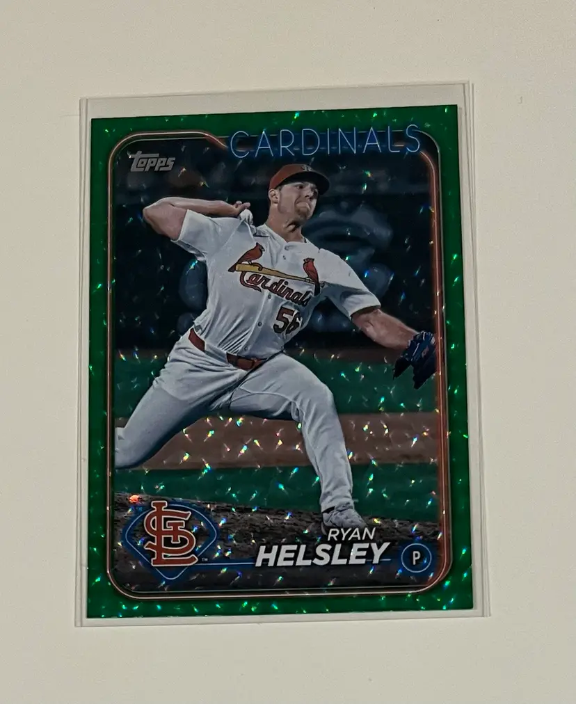 Ryan Helsley Green Crackle Foilboard /499 St. Louis Cardinals