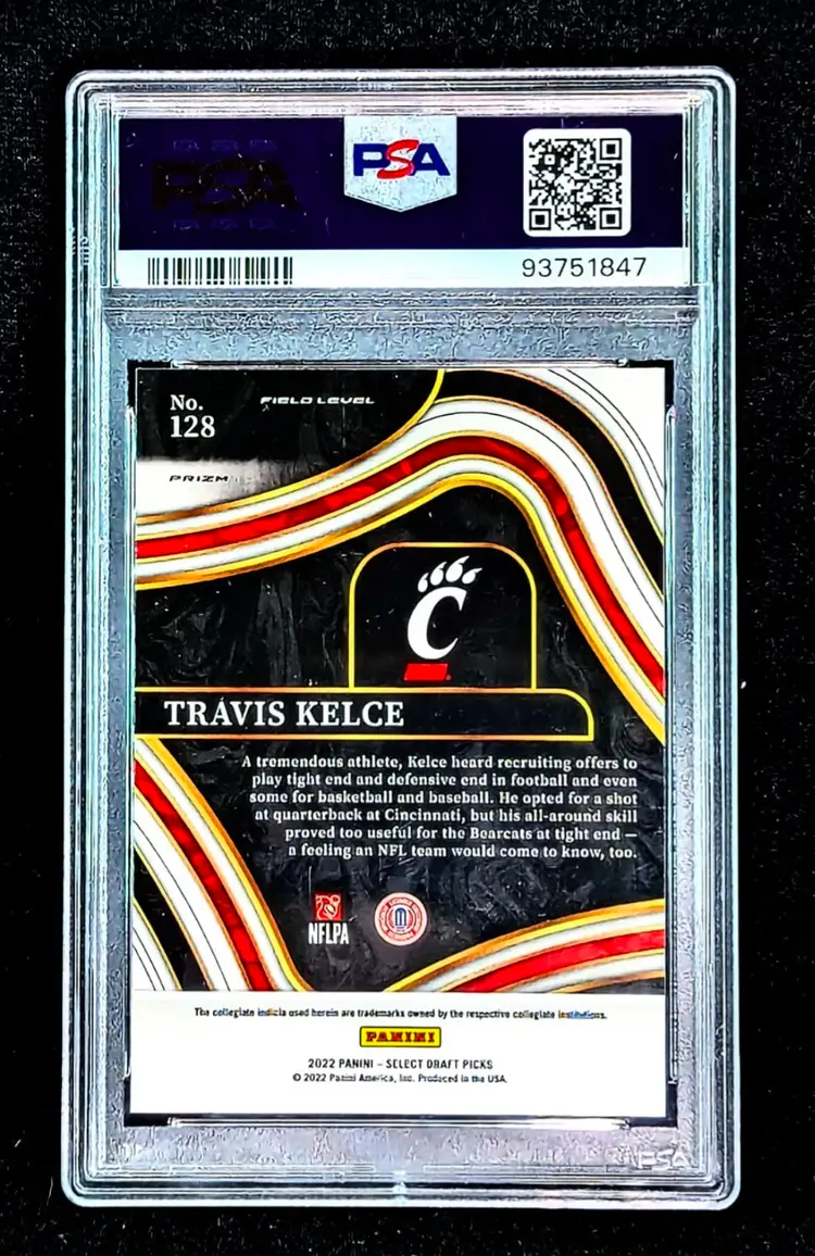PSA 10 2022 Panini Select Draft Picks Travis Kelce White Lazer Prizm SSP #128 POP1