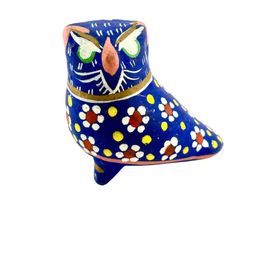 #01 - Vintage Alebrije Folk Art Owl Bright Colors - 3” Tall x 3” Wide x 2” Deep