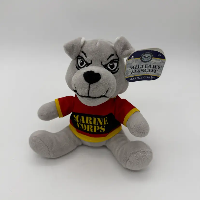 US Marine Corps Bull Dog CHESTY Military Mascot Plush Toy With Shirt & Tags 6”