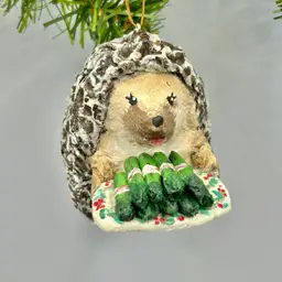 1a. Made by Me Hedgehog Bringing Bacon Wrapped Asparagus to the Party