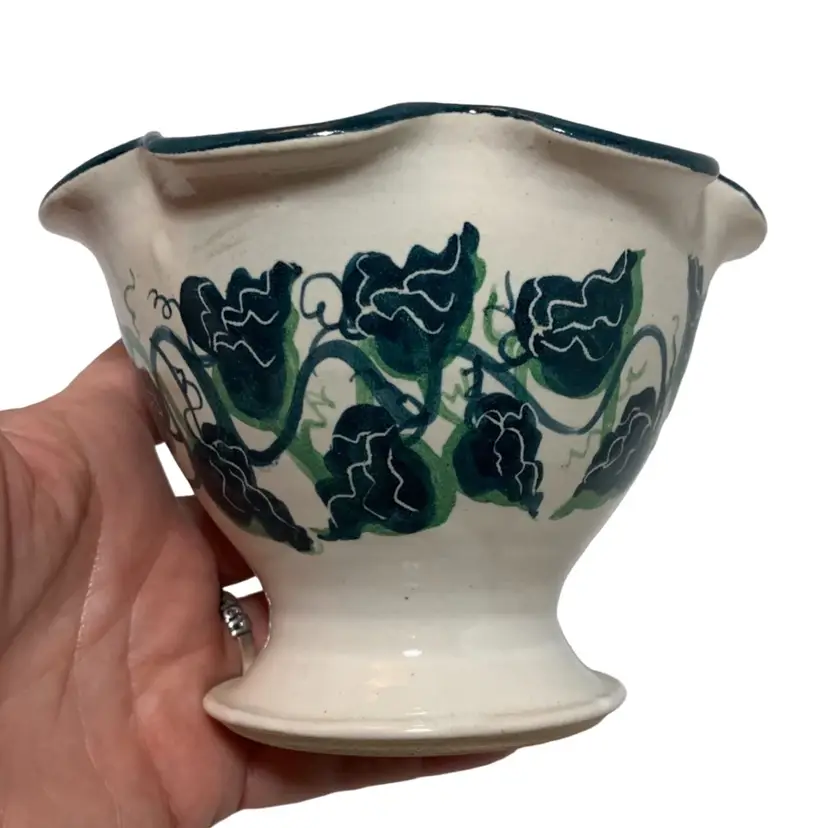 VTG Cagle Rd Pottery Signed 2000. Hand  painted design. Vase candy dish Etc. 