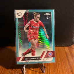 Georgia Stanway 22/23 Topps Chrome UWCL Aqua Prism Refractor