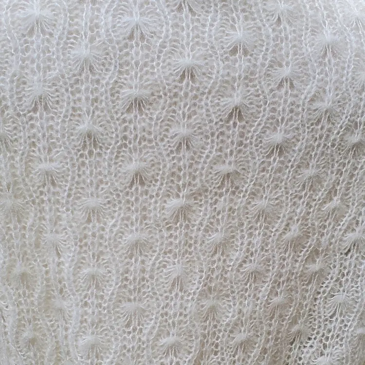 Vintage 1980's Gitano Sweater, Ivory, Sheer With Floral Embroidery