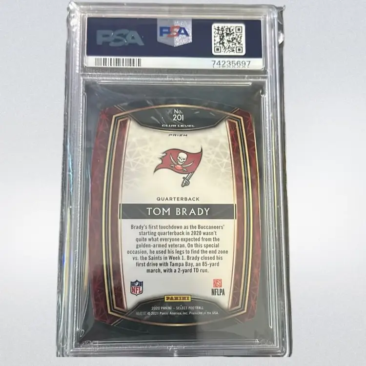 2020 Panini Select Tom Brady Die-Cut Purple Prizm Gem Mint 10